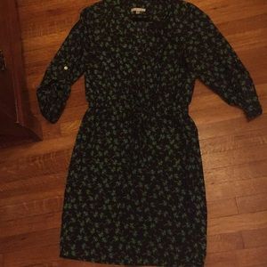 Palm Tree Button Down Shirtdress